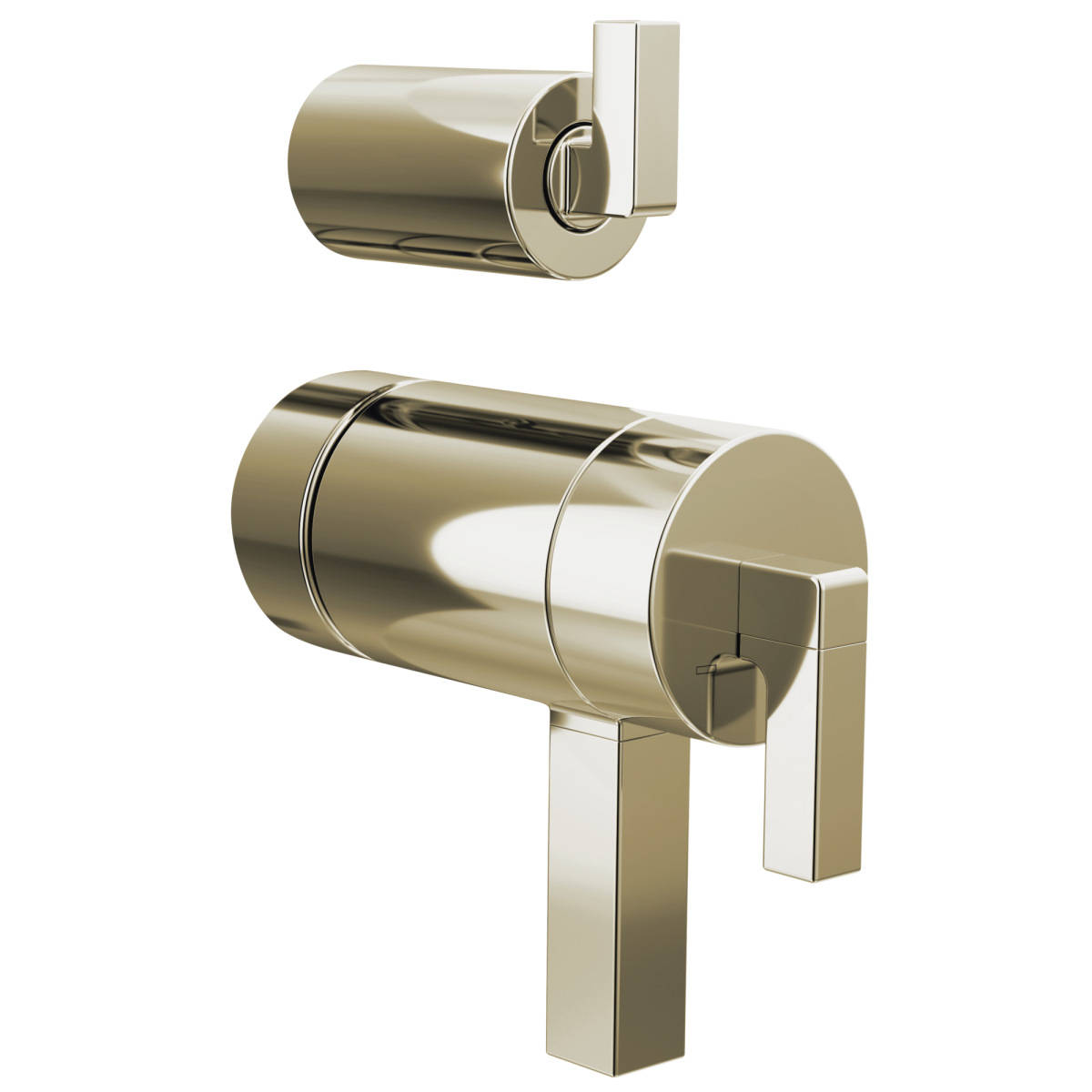 BRIZO Frank Lloyd Wright TempAssure Thermostatic Valve with Integrated Diverter Trim Lever Handle Kit — Polished Nickel