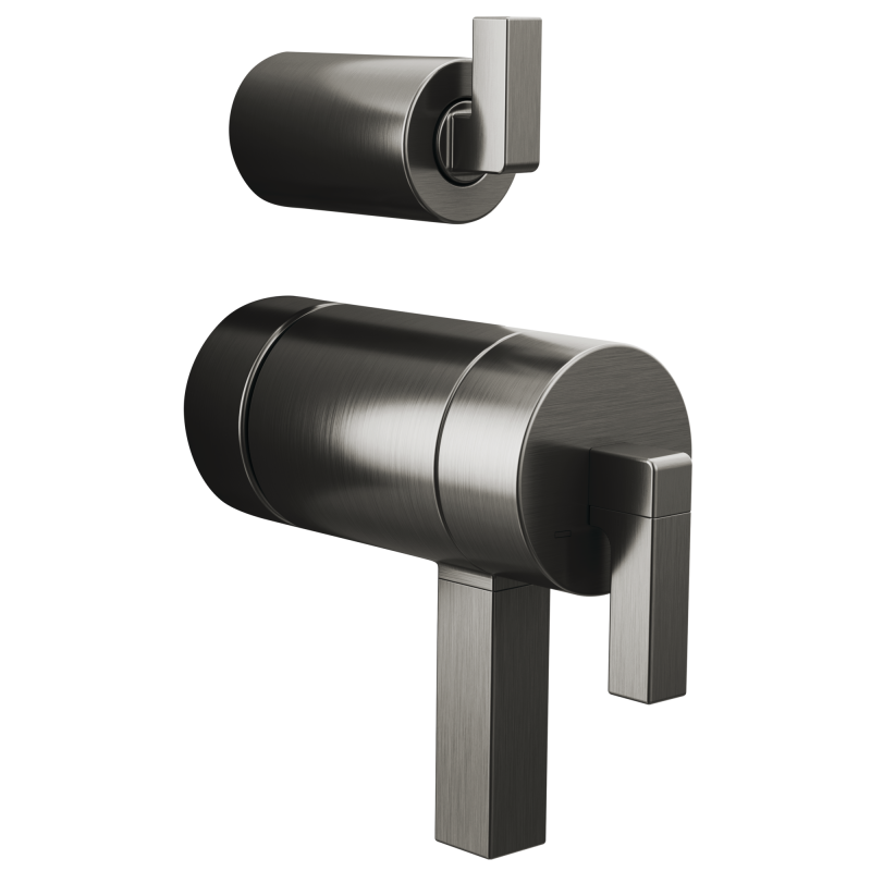 BRIZO Frank Lloyd Wright TempAssure Thermostatic Valve with Integrated Diverter Trim Lever Handle Kit — Luxe Steel