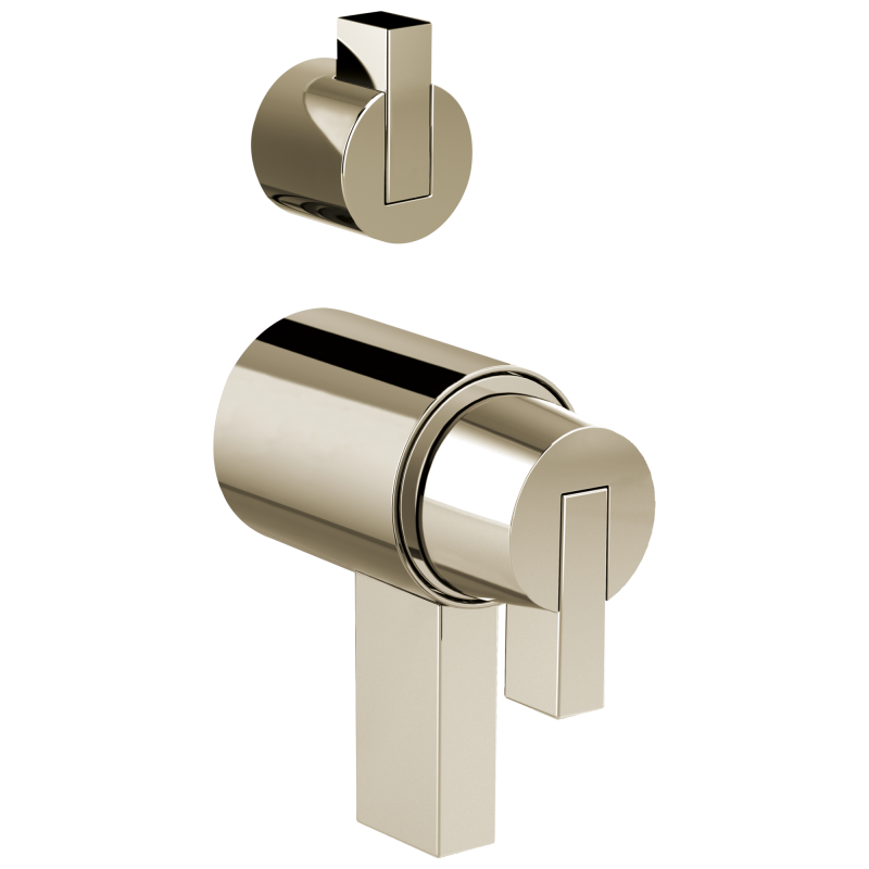 BRIZO Litze TempAssure Thermostatic Valve With Integrated Diverter Lever Handle Kit — Polished Nickel