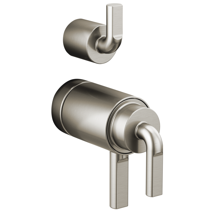 BRIZO Litze TempAssure Thermostatic Valve with Integrated Diverter Notch Lever Handle Kit — Luxe Nickel