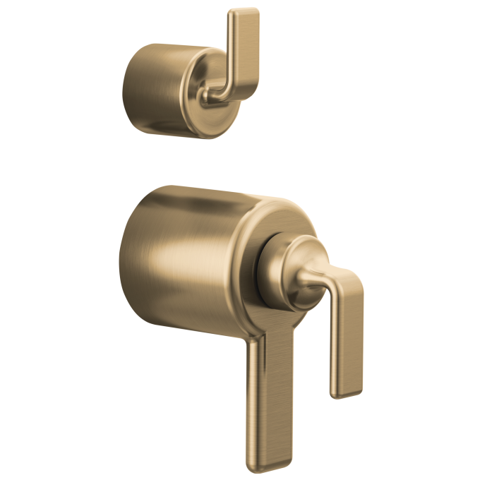 BRIZO Allaria TempAssure Thermostatic Valve Trim with Integrated Diverter Trim Twist Lever Handle Kit — Luxe Gold