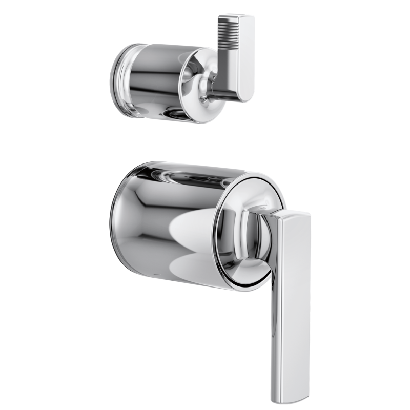 BRIZO Kintsu Pressure Balance Valve with Integrated Diverter Trim Lever Handle Kit — Chrome