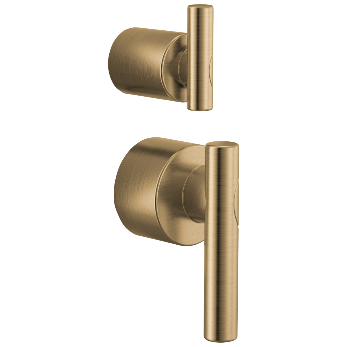 BRIZO Roccesco Pressure Balance Valve with Integrated Diverter Trim Lever Handle Kit — Luxe Gold