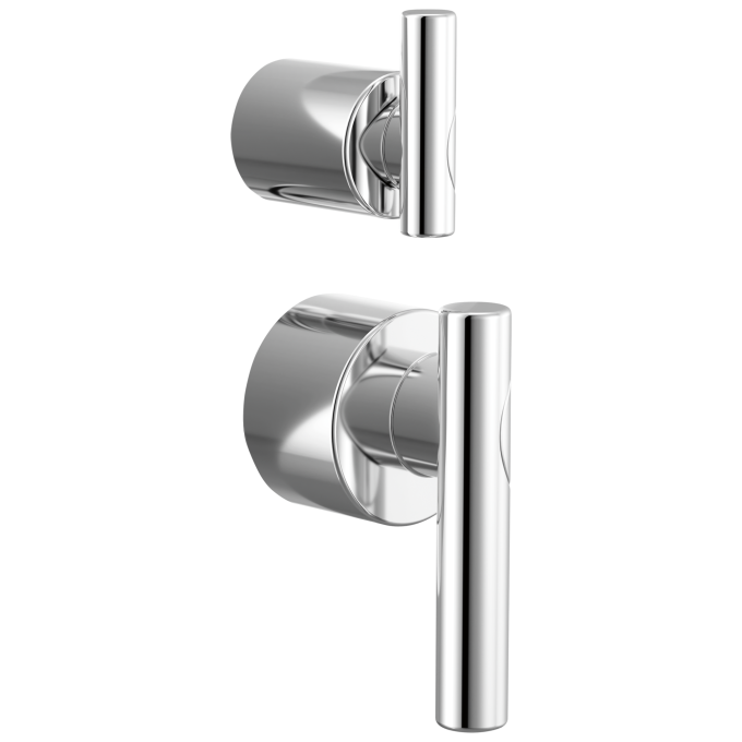 BRIZO Roccesco Pressure Balance Valve with Integrated Diverter Trim Lever Handle Kit — Chrome