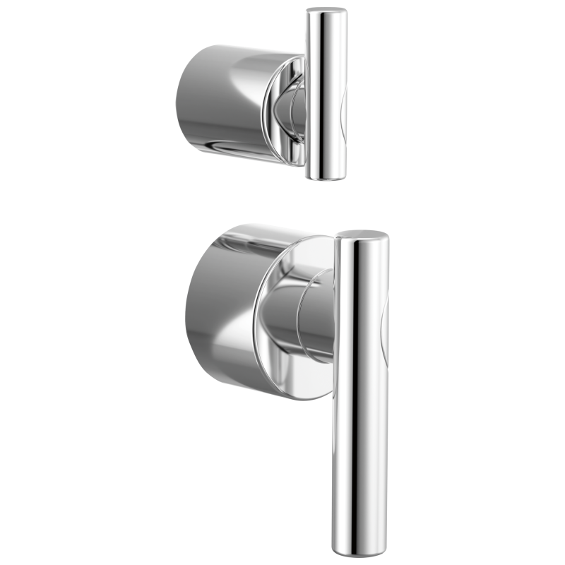 BRIZO Roccesco Pressure Balance Valve with Integrated Diverter Trim Lever Handle Kit — Chrome