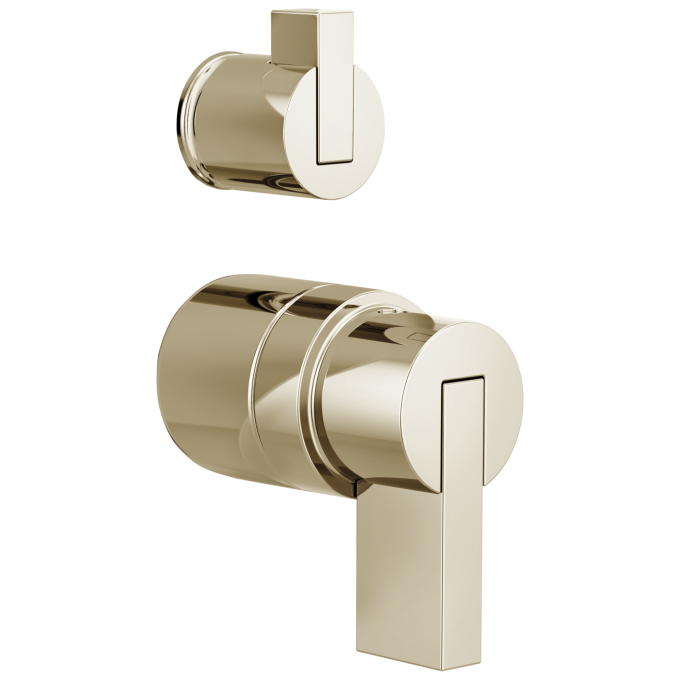 BRIZO Litze Pressure Balance Valve with Integrated Diverter Trim Lever Handle Kit — Polished Nickel