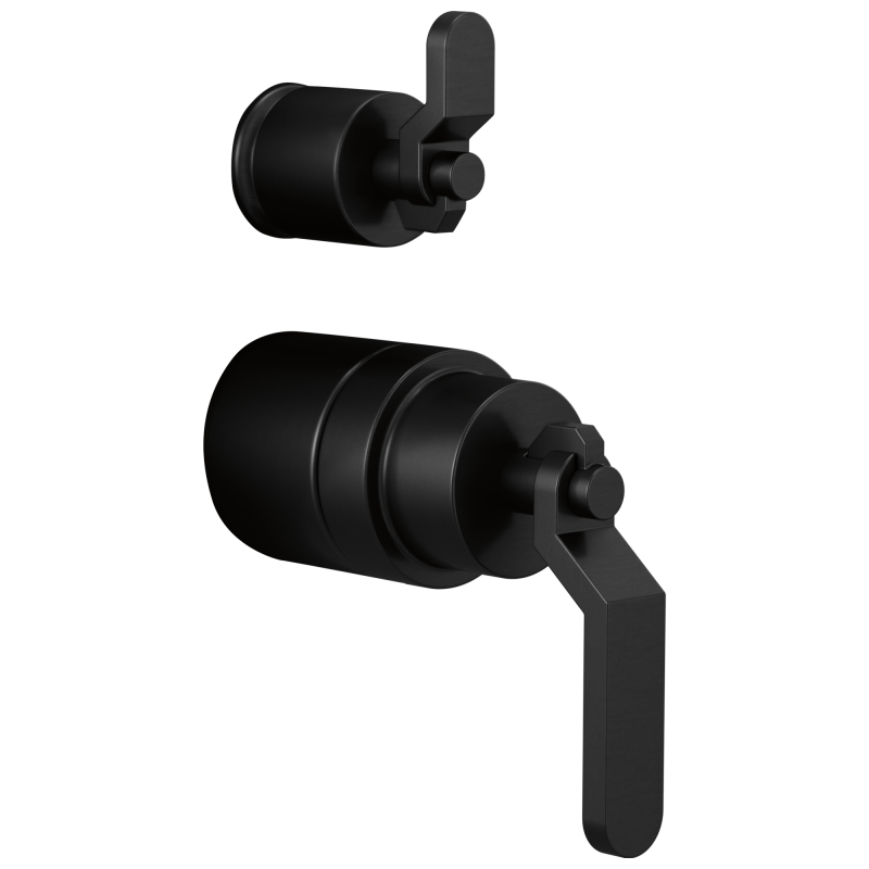 BRIZO Litze Pressure Balance Valve Trim Handle Kit - Industrial Lever — Matte Black