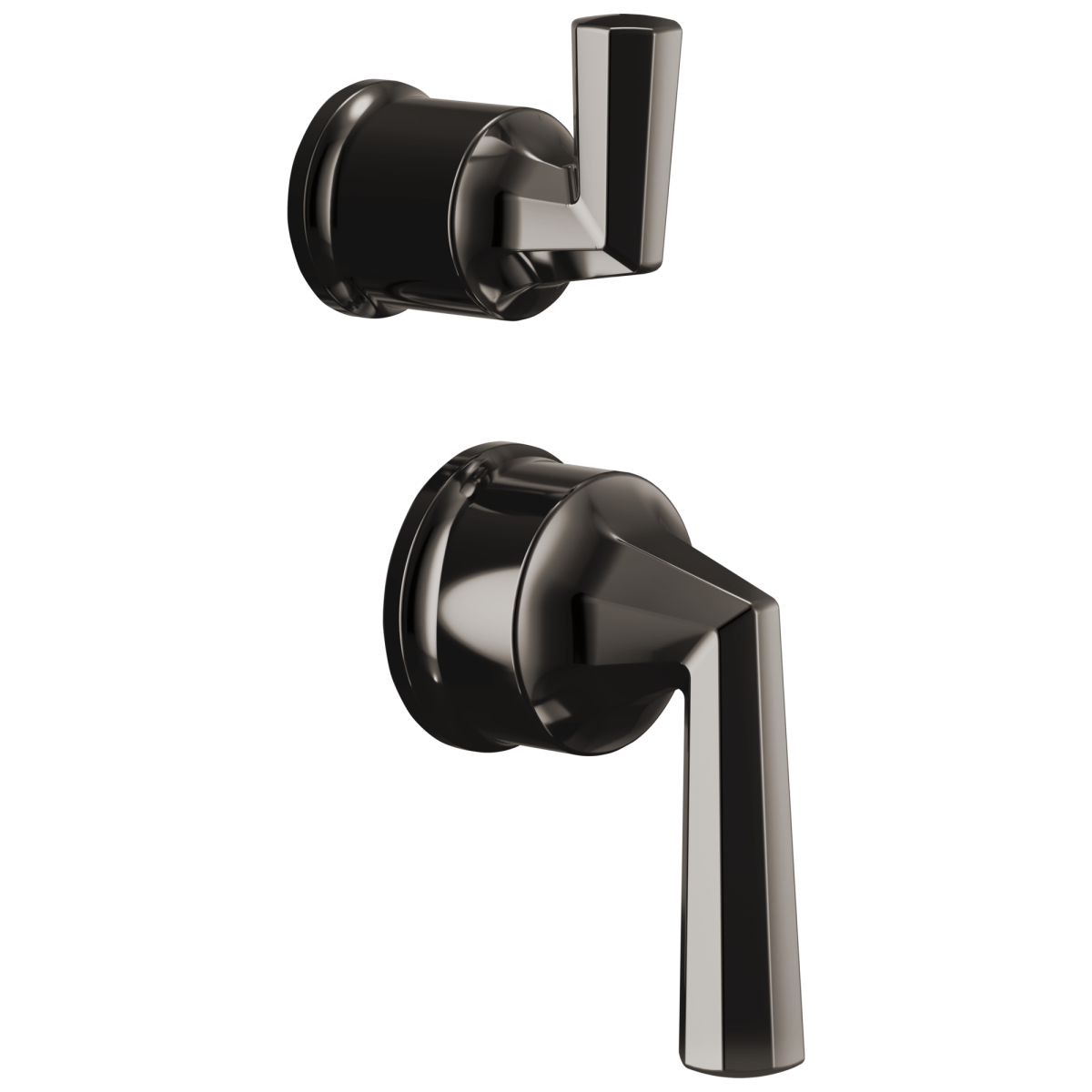 BRIZO Beauclere Pressure Balance Valve with Integrated Diverter Trim Lever Handle Kit — Brilliance Black Onyx