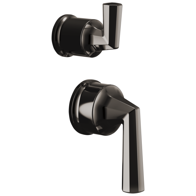 BRIZO Beauclere Pressure Balance Valve with Integrated Diverter Trim Lever Handle Kit — Brilliance Black Onyx
