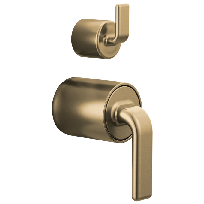 BRIZO Allaria Pressure Balance Valve with Integrated Diverter Trim Twist Lever Handle Kit — Luxe Gold