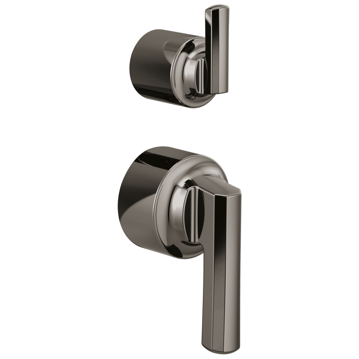 BRIZO Levoir Pressure Balance Valve with Integrated Diverter Trim Lever Handle Kit — Brilliance Black Onyx