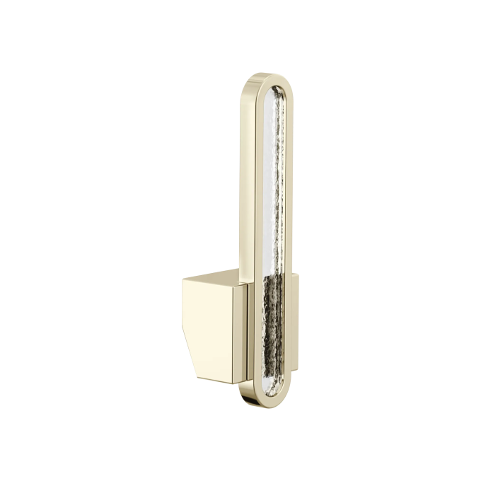 BRIZO Frank Lloyd Wright Pull-Down Kitchen Faucet Arc Lever with Glass Inlay Handle Kit​ — Polished Nickel / Clear