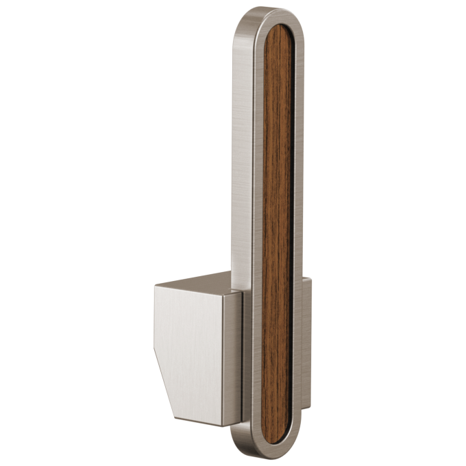 BRIZO Frank Lloyd Wright Pull-Down Kitchen Faucet Arc Lever with Wood Inlay Handle Kit​ — Stainless / Wood