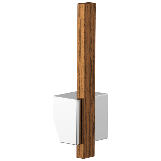 BRIZO Frank Lloyd Wright Pull-Down Kitchen Faucet Offset Wood Lever Handle Kit​ — Polished Chrome / Teak Wood