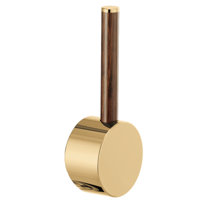 BRIZO Odin Pull-Down Faucet Wood Lever Handle Kit — Polished Gold / Wood