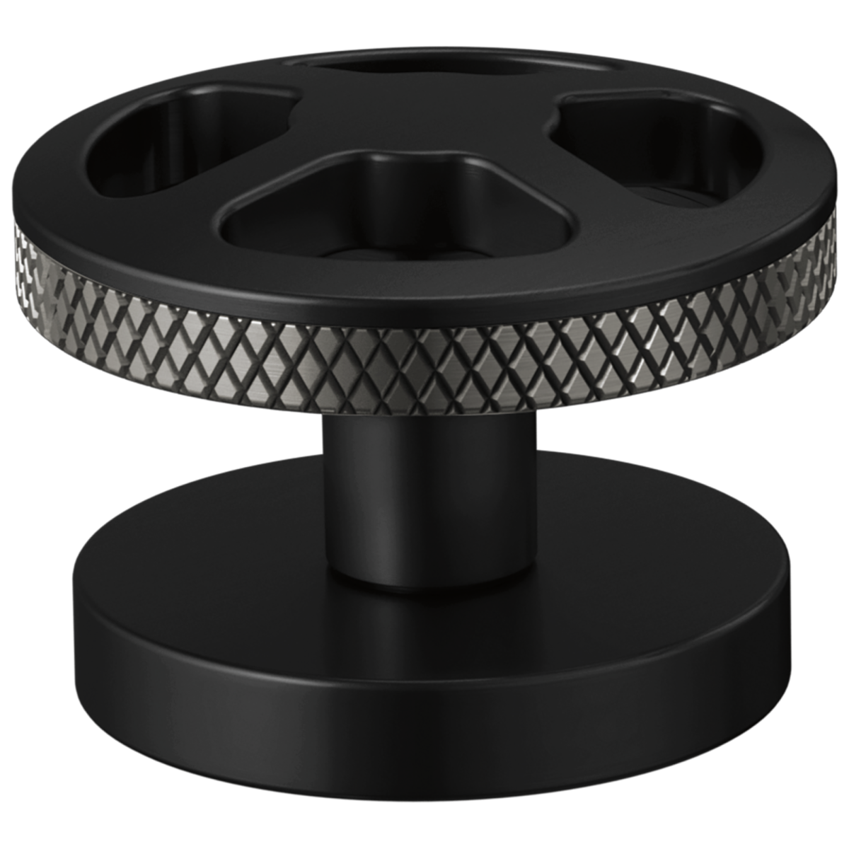 BRIZO Litze Widespread Lavatory Wheel Handle Kit — MATTE BLACK/LUXE STEEL