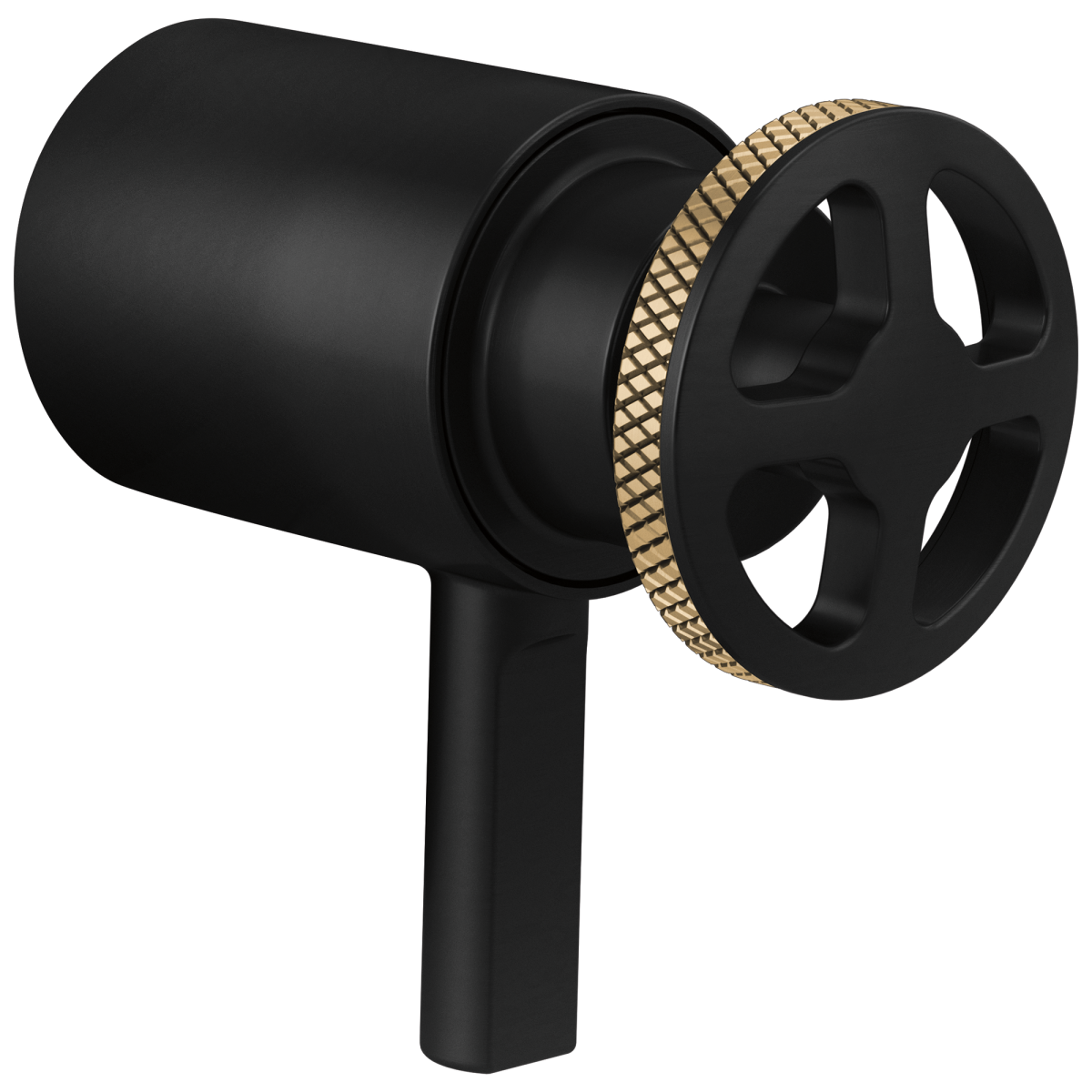 BRIZO Litze Tempassure Thermostatic Trim Handle Kit - Wheel — Matte Black/Luxe Gold