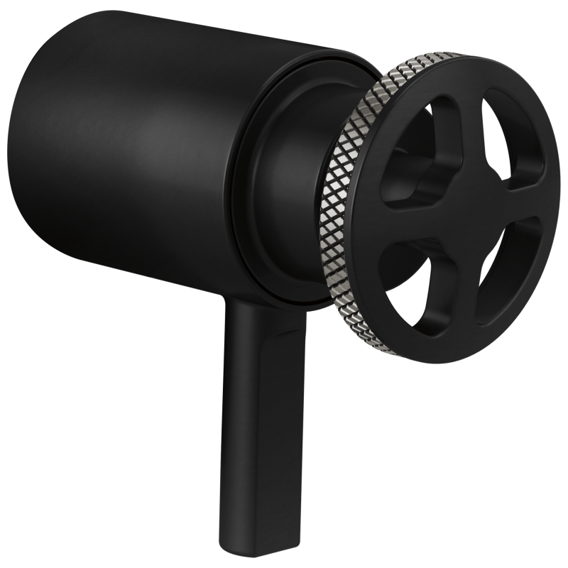 BRIZO Litze Tempassure Thermostatic Trim Handle Kit - Wheel — MATTE BLACK/LUXE STEEL