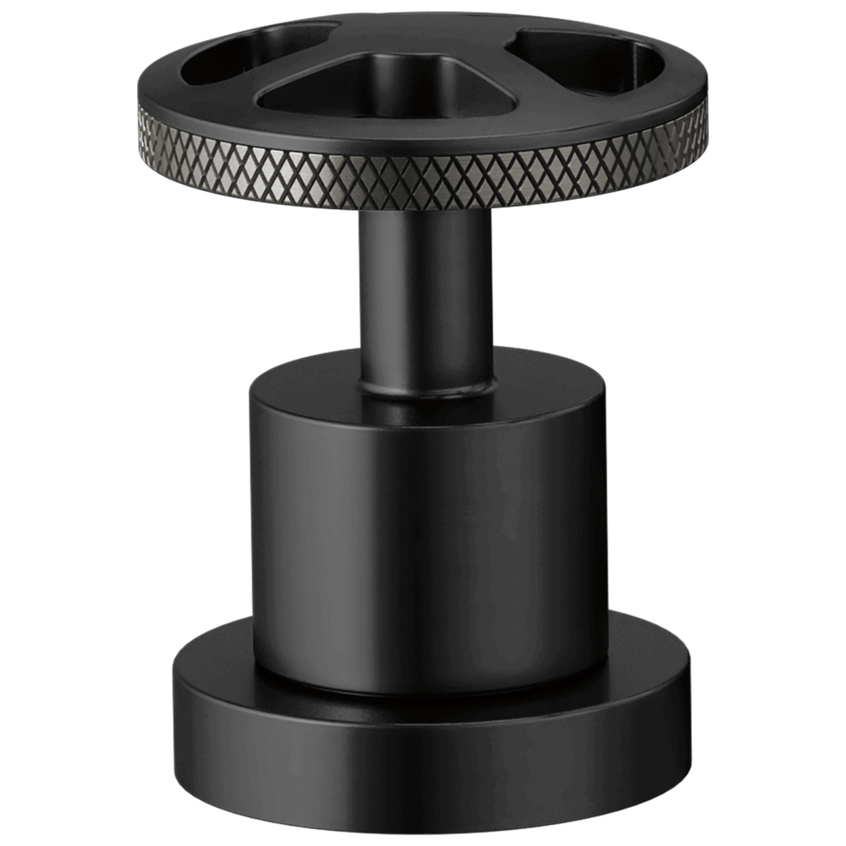 BRIZO Litze Roman Tub Handle Kit - Wheel — MATTE BLACK/LUXE STEEL