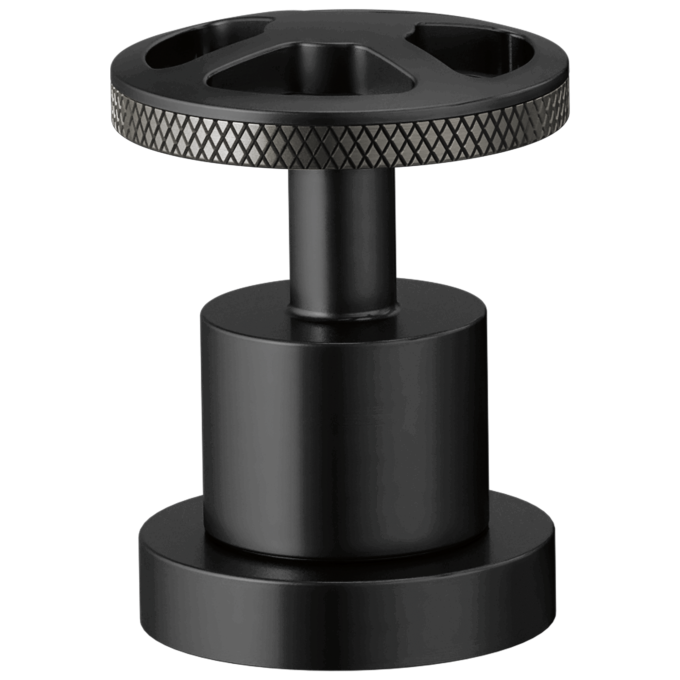 BRIZO Litze Roman Tub Handle Kit - Wheel — MATTE BLACK/LUXE STEEL
