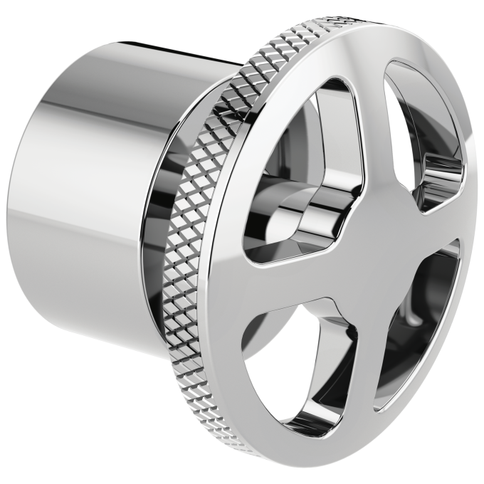 BRIZO Litze Single-Handle Floor Mount Tub Filler Wheel Handle Kit — Chrome