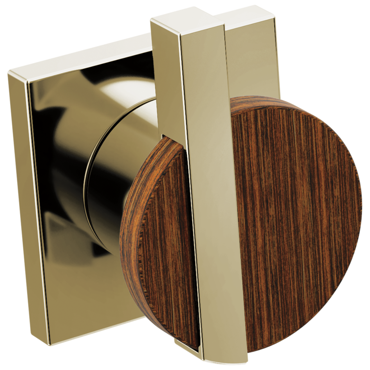 BRIZO Frank Lloyd Wright Two-Handle Wall Mount Tub Filler Lunar Handle Kit — Polished Nickel / Wood