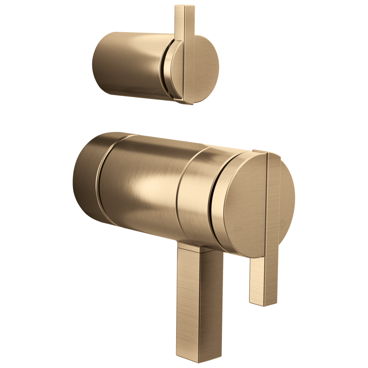 BRIZO Frank Lloyd Wright TempAssure Thermostatic Valve with Integrated Diverter Trim Lunar Handle Kit — Luxe Gold