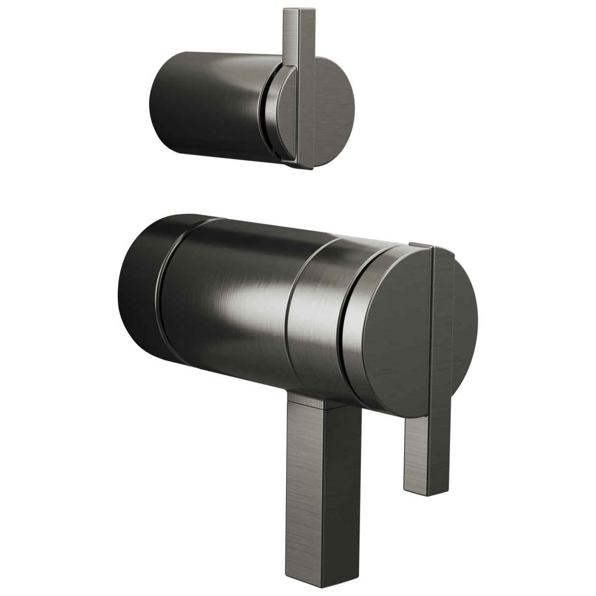 BRIZO Frank Lloyd Wright TempAssure Thermostatic Valve with Integrated Diverter Trim Lunar Handle Kit — Luxe Steel