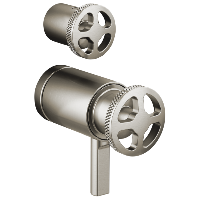 BRIZO Litze TempAssure Thermostatic Valve with Integrated Diverter Wheel Handle Kit — Luxe Nickel