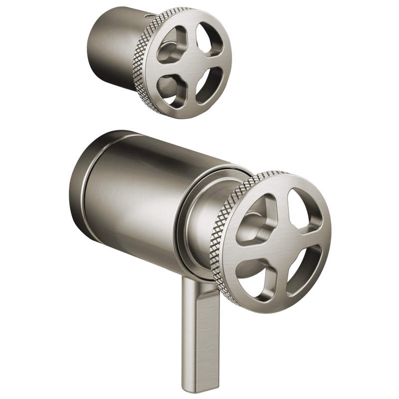 BRIZO Litze TempAssure Thermostatic Valve with Integrated Diverter Wheel Handle Kit — Luxe Nickel