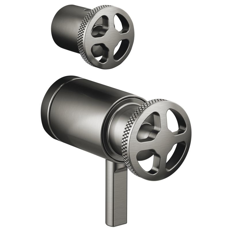 BRIZO Litze TempAssure Thermostatic Valve with Integrated Diverter Wheel Handle Kit — Luxe Steel