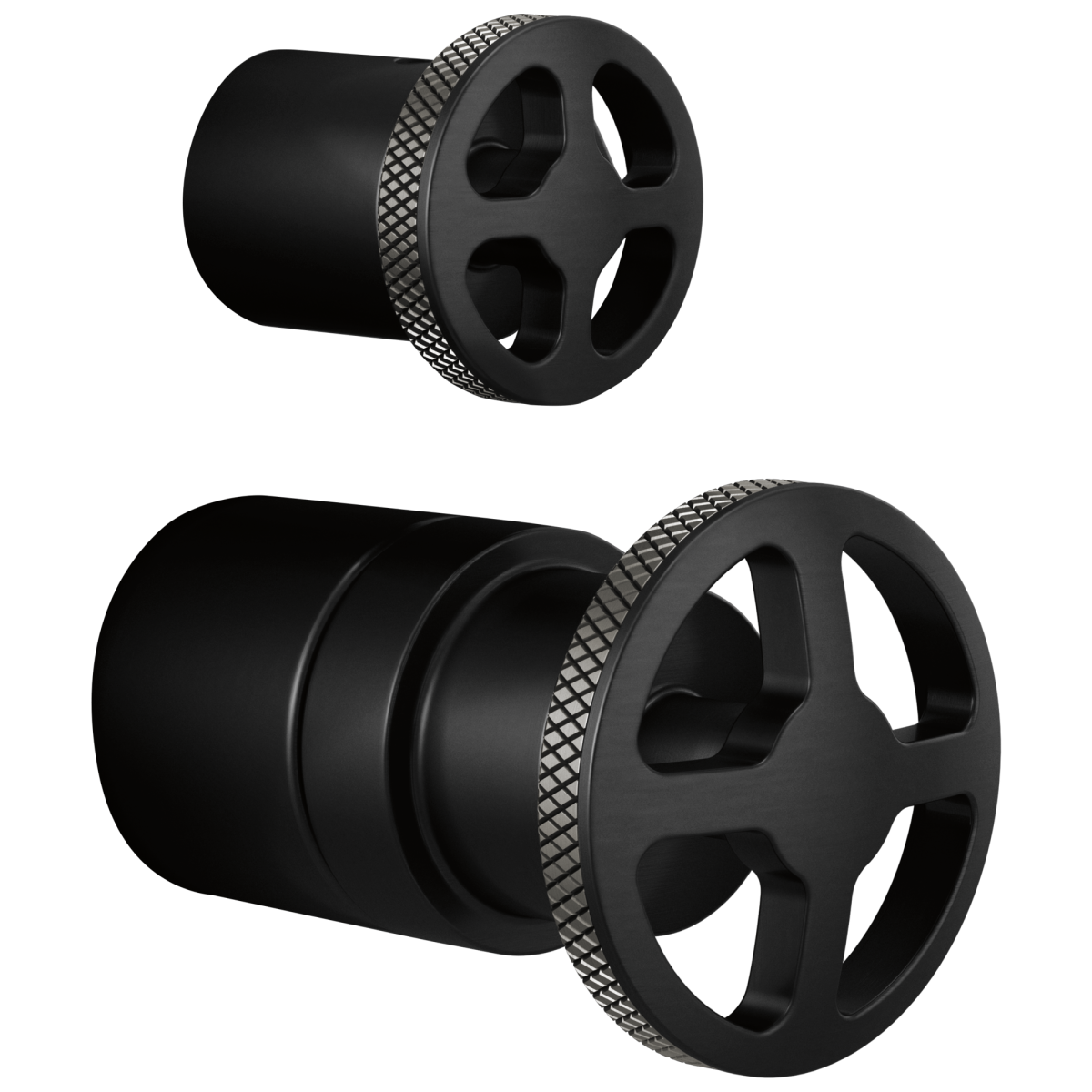 BRIZO Litze Pressure Balance Valve With Diverter Trim Handle Kit - Wheel — MATTE BLACK/LUXE STEEL