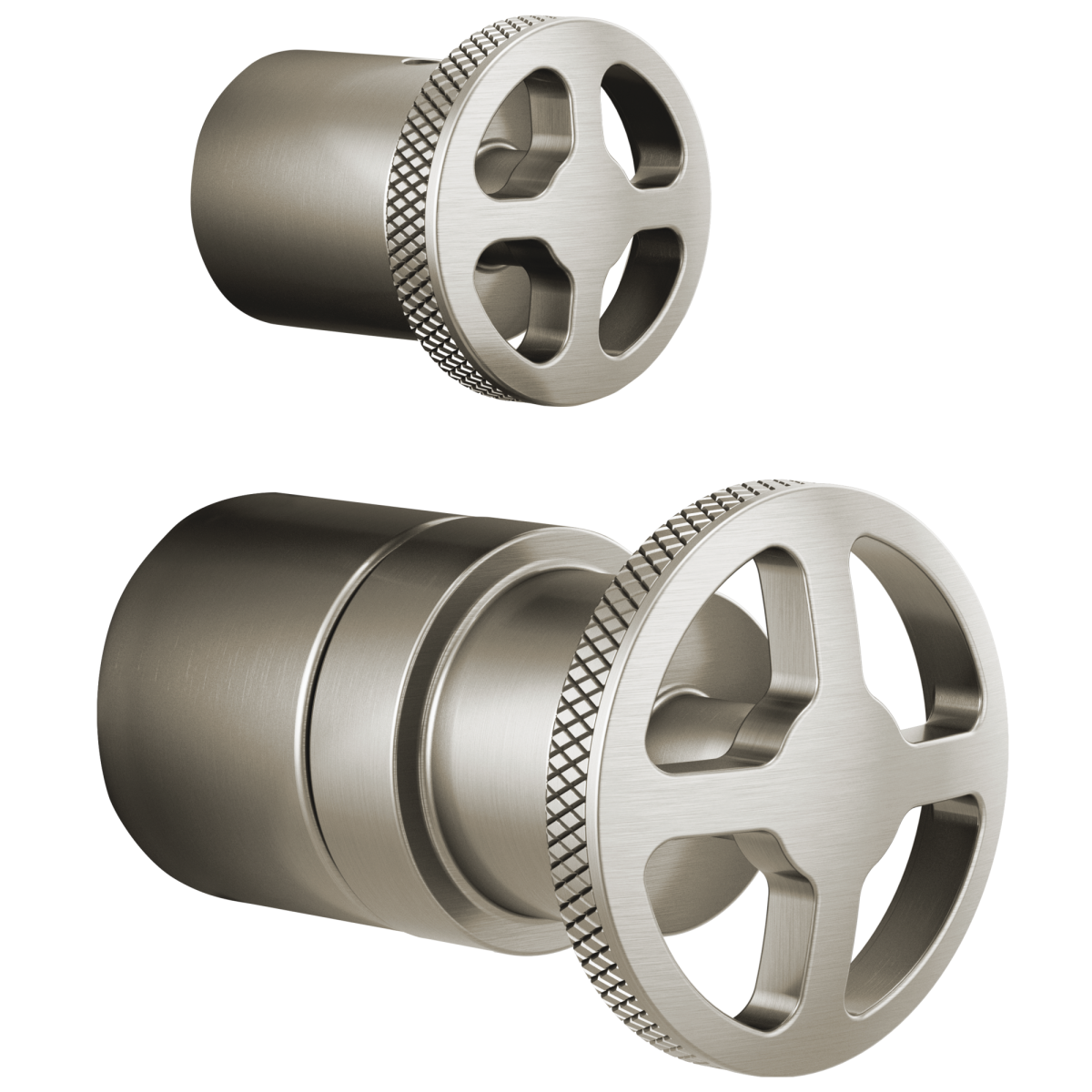 BRIZO Litze Pressure Balance Valve with Integrated Diverter Trim Wheel Handle Kit — Luxe Nickel