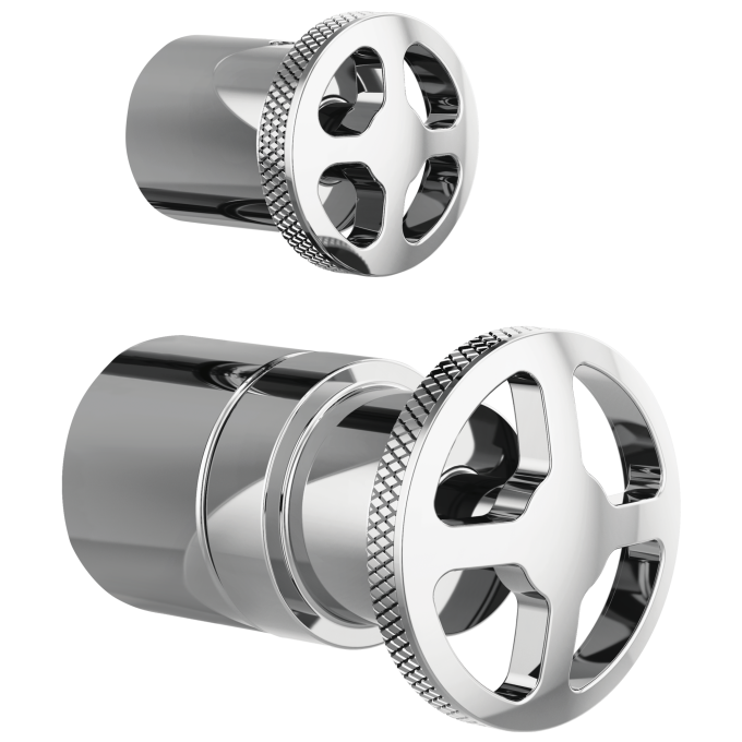 BRIZO Litze Pressure Balance Valve with Integrated Diverter Trim Wheel Handle Kit — Chrome