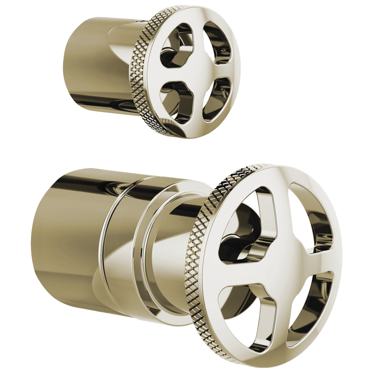 BRIZO Litze Pressure Balance Valve with Integrated Diverter Trim Wheel Handle Kit — Polished Nickel