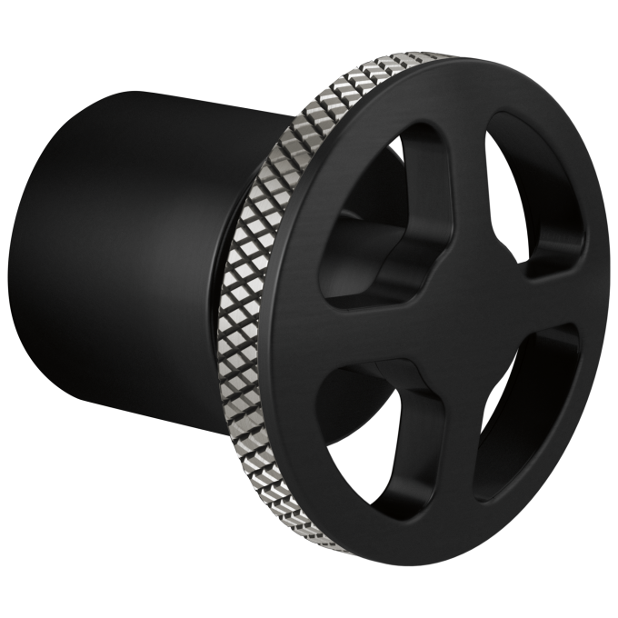 BRIZO Litze 3 And 6 Setting Diverter Trim Handle Kit - Wheel — MATTE BLACK/LUXE STEEL