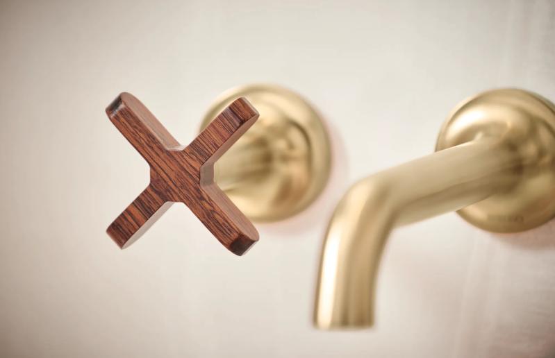 BRIZO Odin Wall Mount Lavatory Cross Handles — Luxe Gold