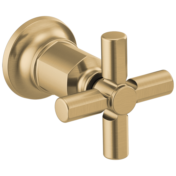 BRIZO Invari Two-Handle Wall Mount Tub Filler Cross Handle Kit — Luxe Gold
