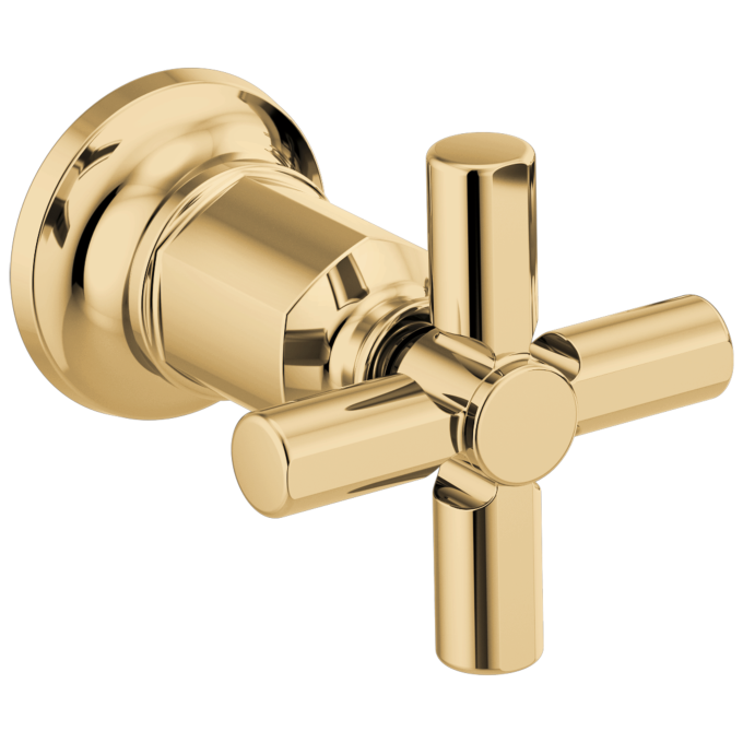BRIZO Invari Two-Handle Wall Mount Tub Filler Cross Handle Kit — Polished Gold