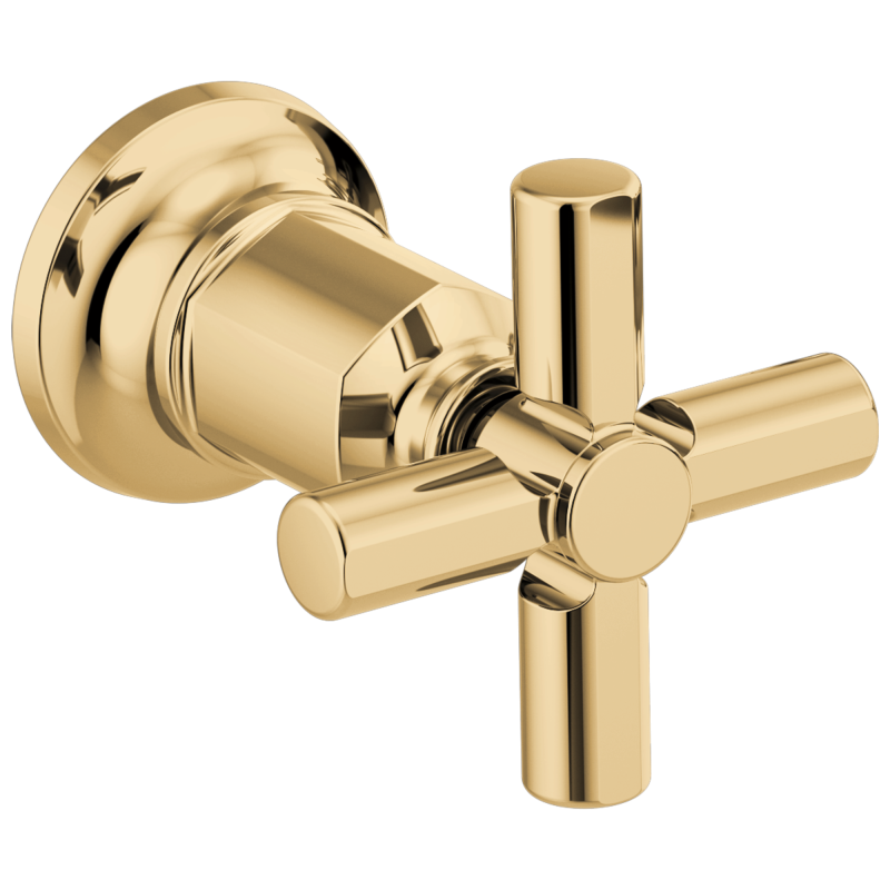 BRIZO Invari Two-Handle Wall Mount Tub Filler Cross Handle Kit — Polished Gold