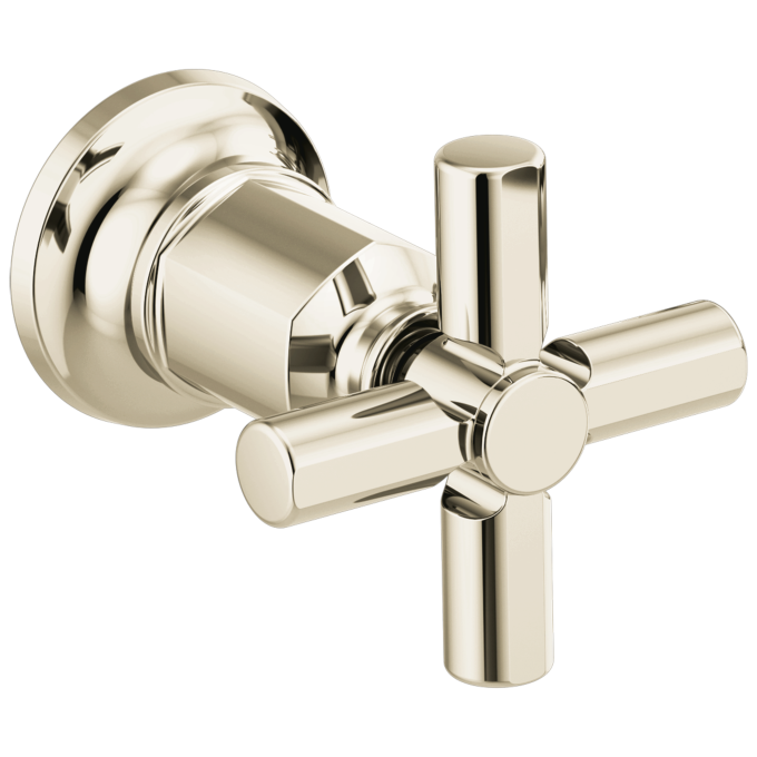 BRIZO Invari Two-Handle Wall Mount Tub Filler Cross Handle Kit — Polished Nickel