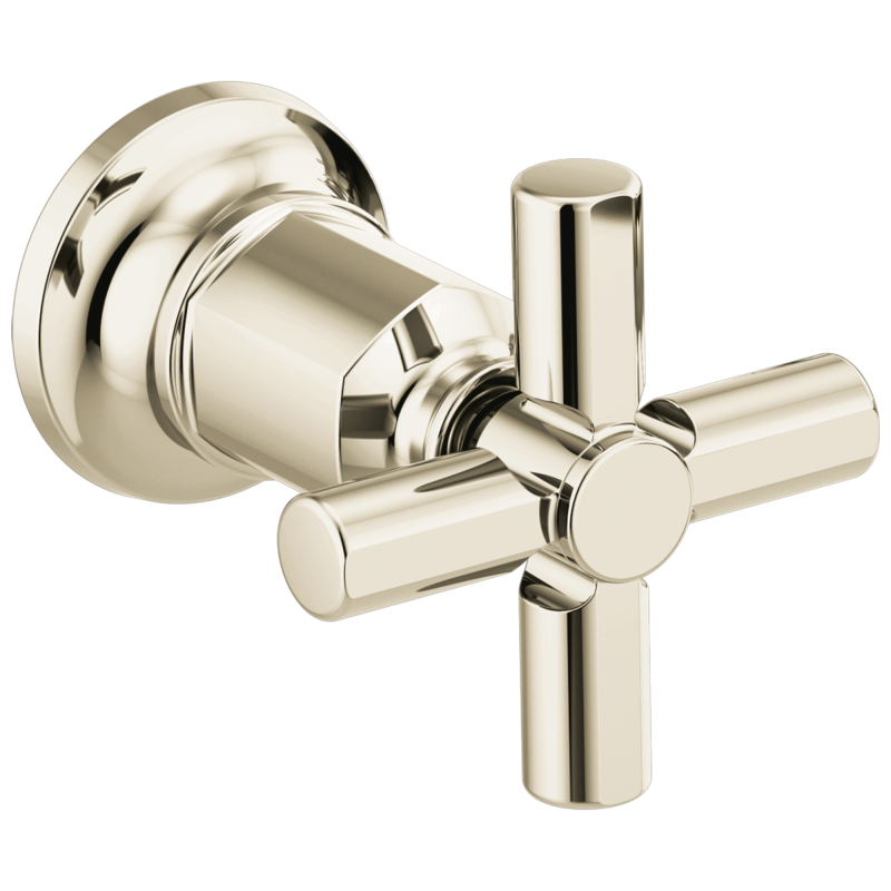 BRIZO Invari Two-Handle Wall Mount Tub Filler Cross Handle Kit — Polished Nickel