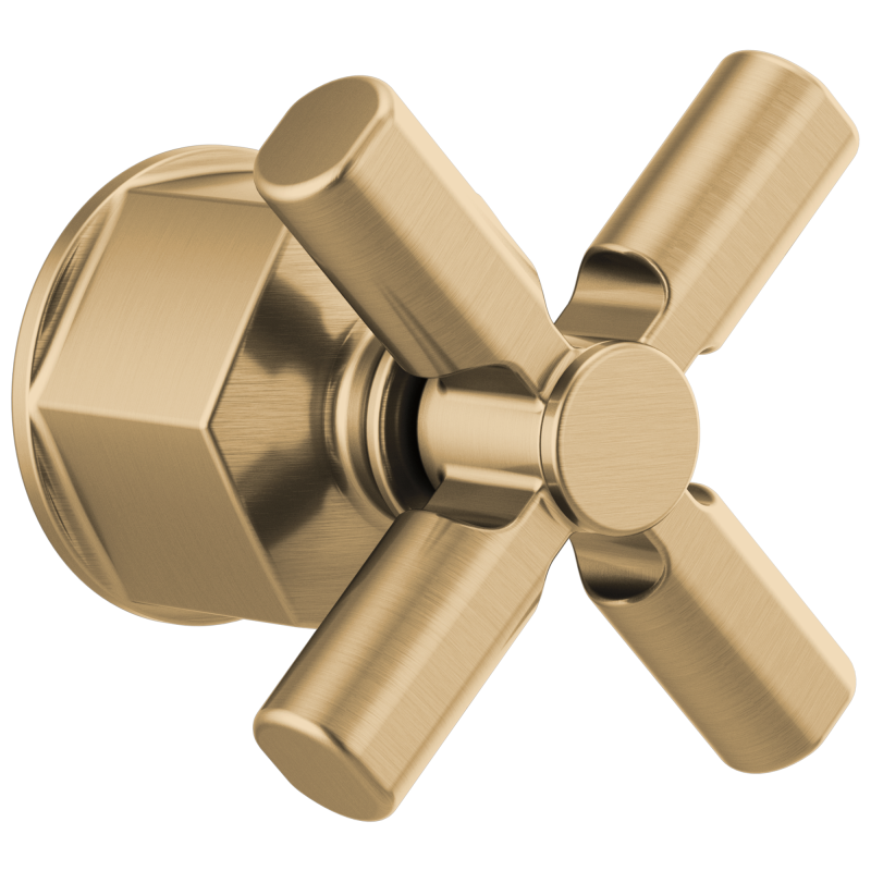 BRIZO Invari Single-Handle Floor Mount Tub Filler Cross Handle Kit — Luxe Gold