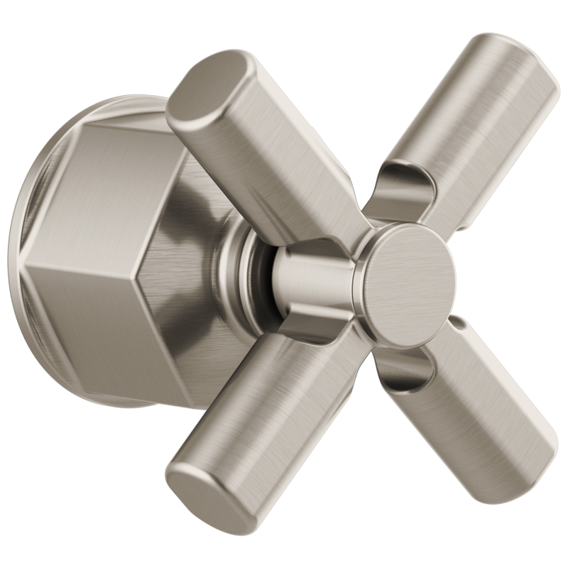 BRIZO Invari Single-Handle Floor Mount Tub Filler Cross Handle Kit — Luxe Nickel
