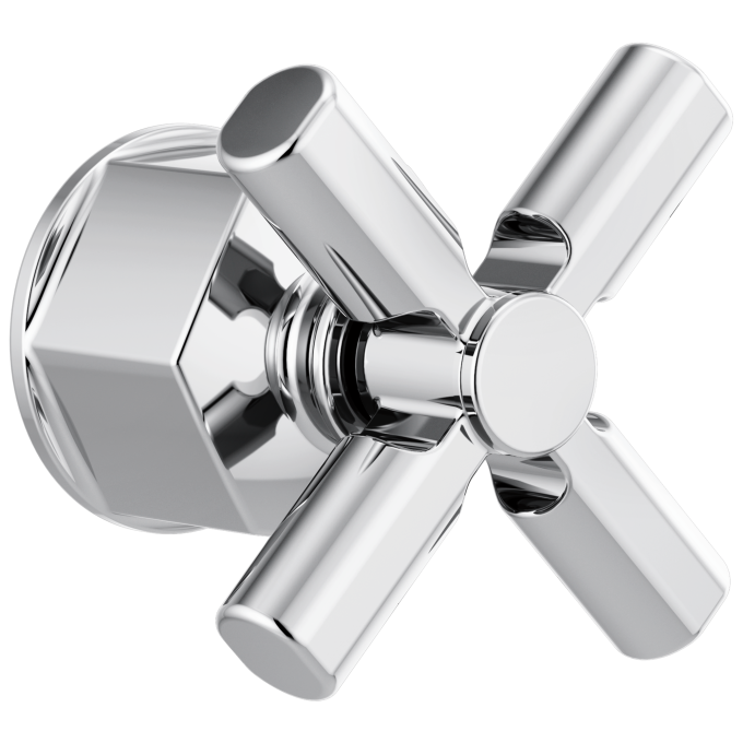 BRIZO Invari Single-Handle Floor Mount Tub Filler Cross Handle Kit — Chrome