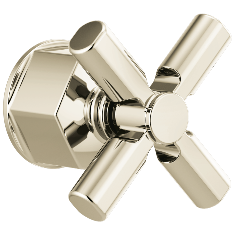BRIZO Invari Single-Handle Floor Mount Tub Filler Cross Handle Kit — Polished Nickel
