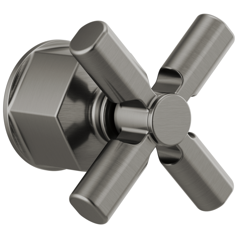 BRIZO Invari Single-Handle Floor Mount Tub Filler Cross Handle Kit — Luxe Steel