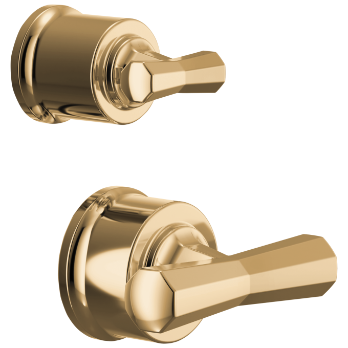BRIZO Beauclere Pressure Balance Valve with Integrated Diverter Trim Cross Handle Kit — Polished Gold