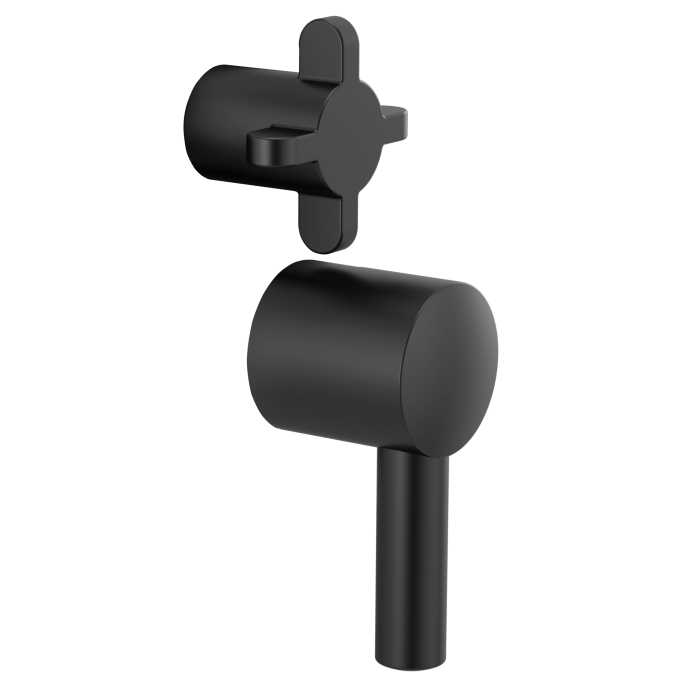 BRIZO Jason Wu for BRIZO Pressure Balance Integrated Trim Cross Handles — Matte Black