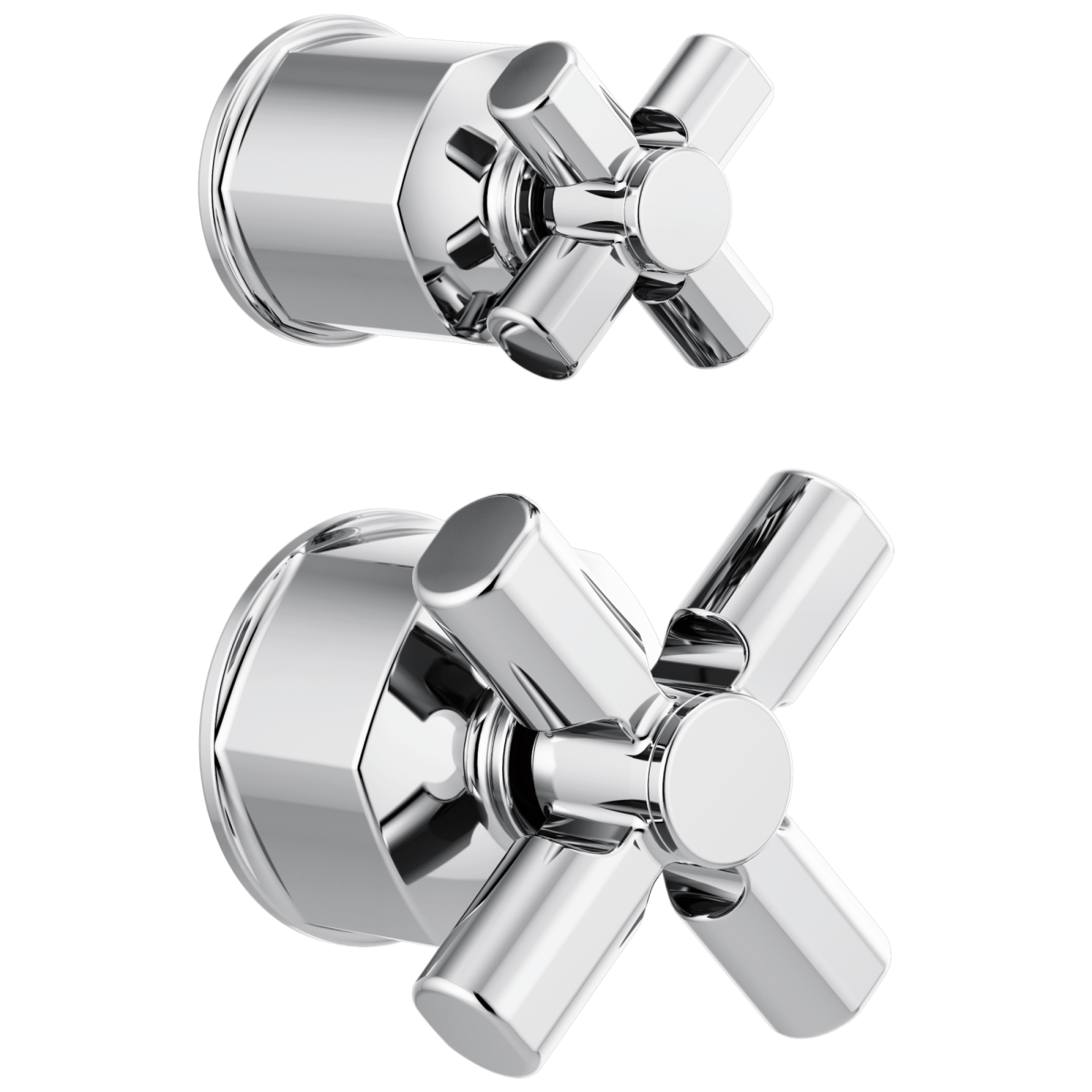 BRIZO Invari Pressure Balance Valve with Integrated Diverter Trim Cross Handle Kit — Chrome